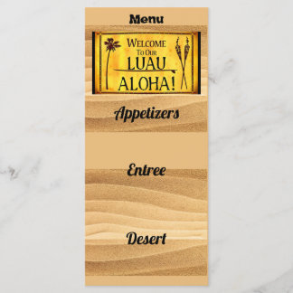 Menu de fête ou de mariage hawaïen Luau