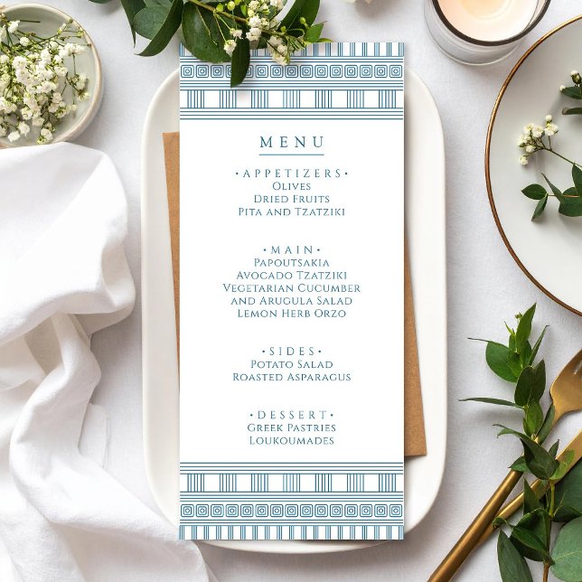 Menu de fête pour une soirée grecque ou romaine (Créateur téléchargé)