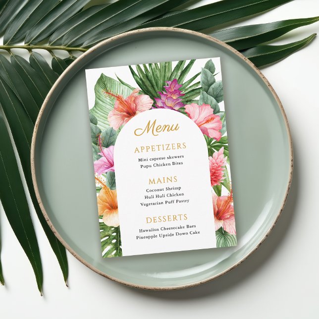 Menu de fête tropicale coloré et luau (Créateur téléchargé)