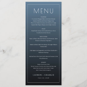 Menu de gala élégant marine