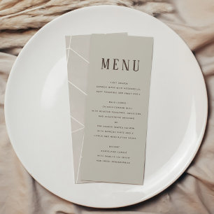 Menu de gala géométrique d'aquarelle de crème