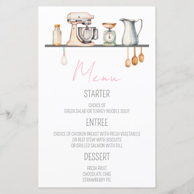 Menu de la Baby Shower à venir ! (Devant)