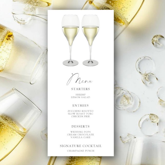 Menu de la baby shower avec champagne (Créateur téléchargé)