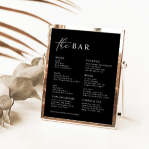 Menu de la barre de Mariage minimaliste moderne no