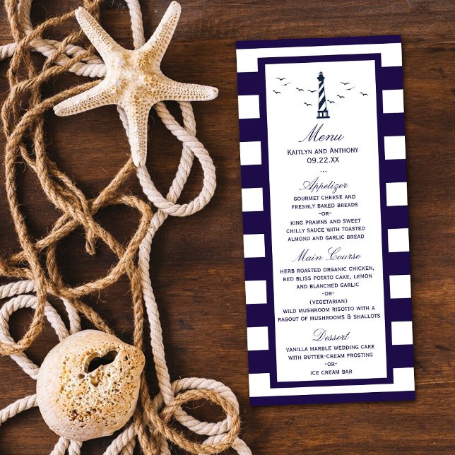 Menu de la collection de Mariages du phare nautiqu (Créateur téléchargé)