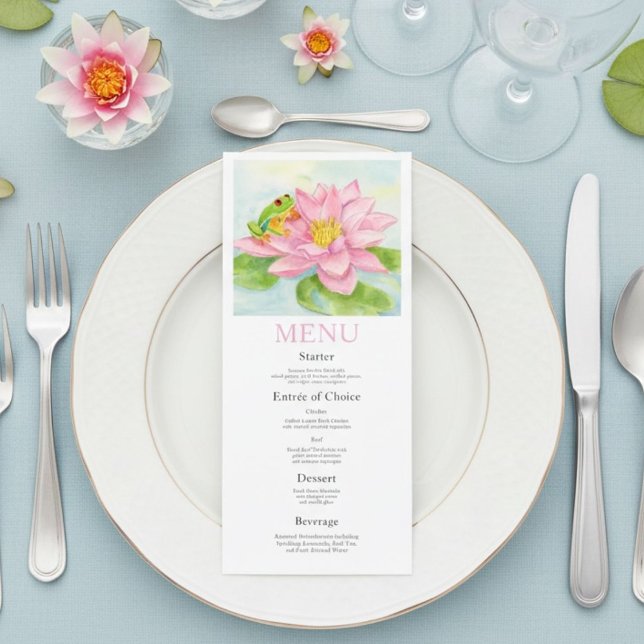 Menu de la douche de mariée Roseau et Grenouille (Créateur téléchargé)