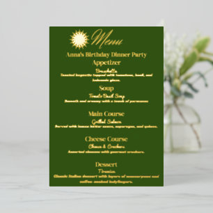 Menu de la fête ambiance tropicale