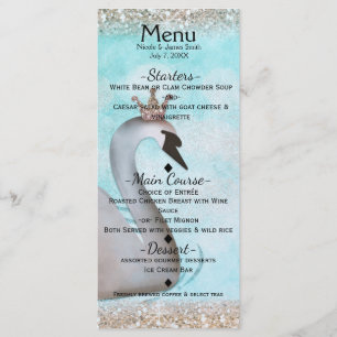 Menu de la fête de conte de fées pailleté or de la