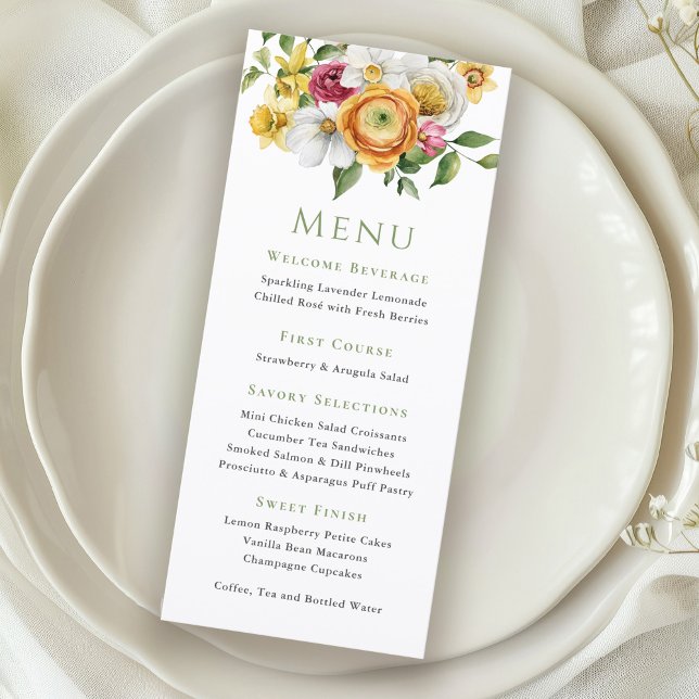 Menu de la fête de jardin floral de printemps (Créateur téléchargé)