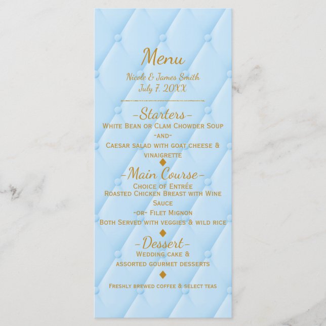 Menu de la fête de la princesse du livre royal mat (Devant)