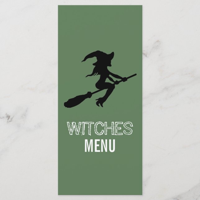 Menu de la fête de la sorcière sur un balai (Devant)