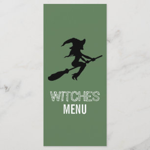 Menu de la fête de la sorcière sur un balai