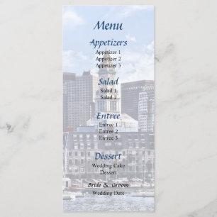 Menu de la vue du ciel de Boston MA avec la tour d