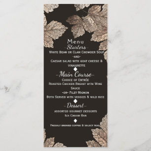 Menu de l'automne rustique feuilles brun foncé et