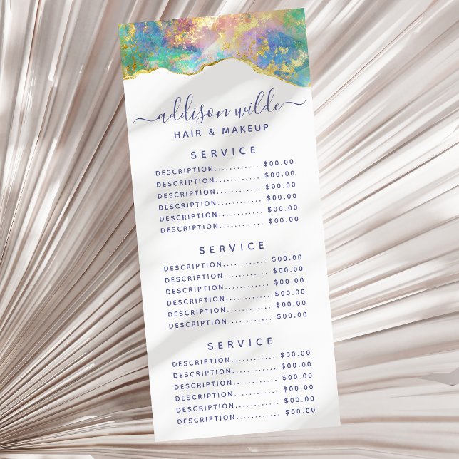 Menu de l'entreprise de pierre précieuse arc-en-ci (Créateur téléchargé)