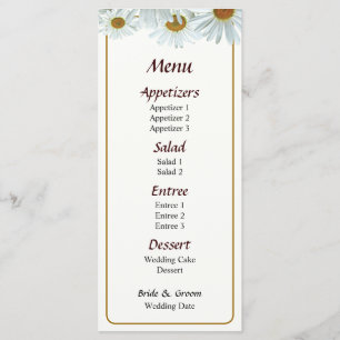 Menu de marguerites blanches...