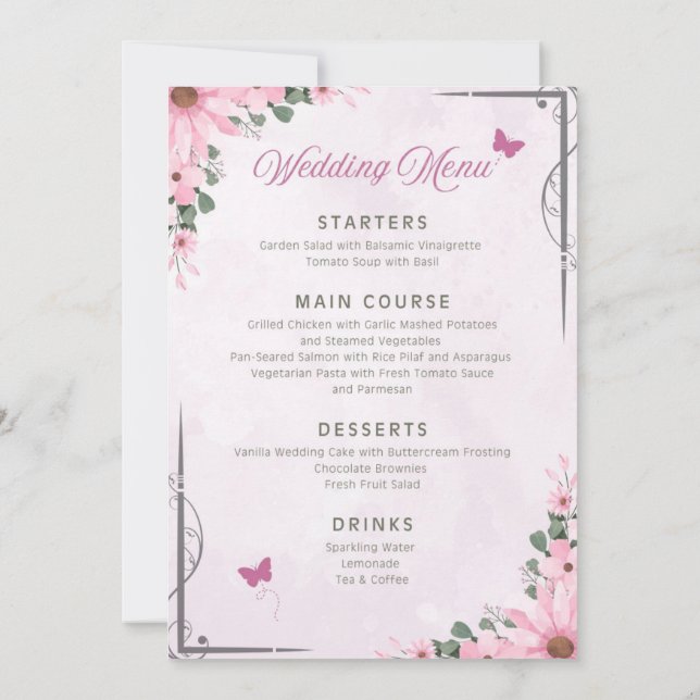 Menu de mariage (Dos)