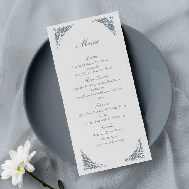 Menu de mariage à cadre baroque élégant (Créateur téléchargé)
