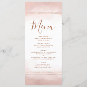 Menu de mariage à cadre en or rose et aquarelle ro