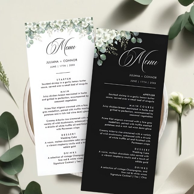 Menu de mariage à la verdure émeraude moderne (Créateur téléchargé)
