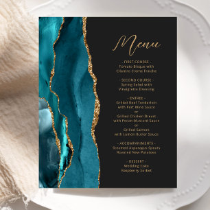 Menu de mariage à l'écriture manuscrite avec agate