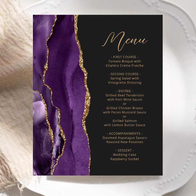 Menu de mariage à l'écriture manuscrite Budget Pur (Créateur téléchargé)