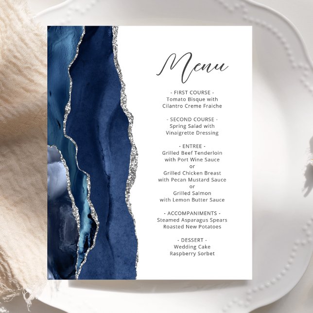 Menu de mariage à l'écriture manuscrite en agate a (Créateur téléchargé)