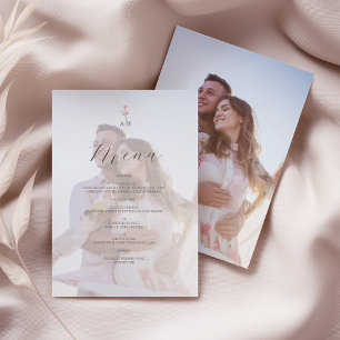 Menu de mariage à monogramme photo