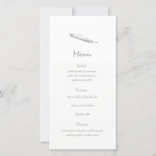 Menu de mariage à plumes