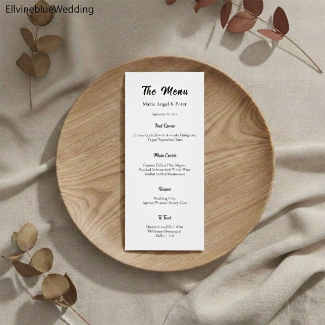 Menu de mariage à typographie élégante et minimali (Créateur téléchargé)