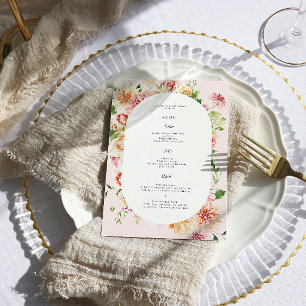 Menu de mariage Afterglow Floral Garden Blooms