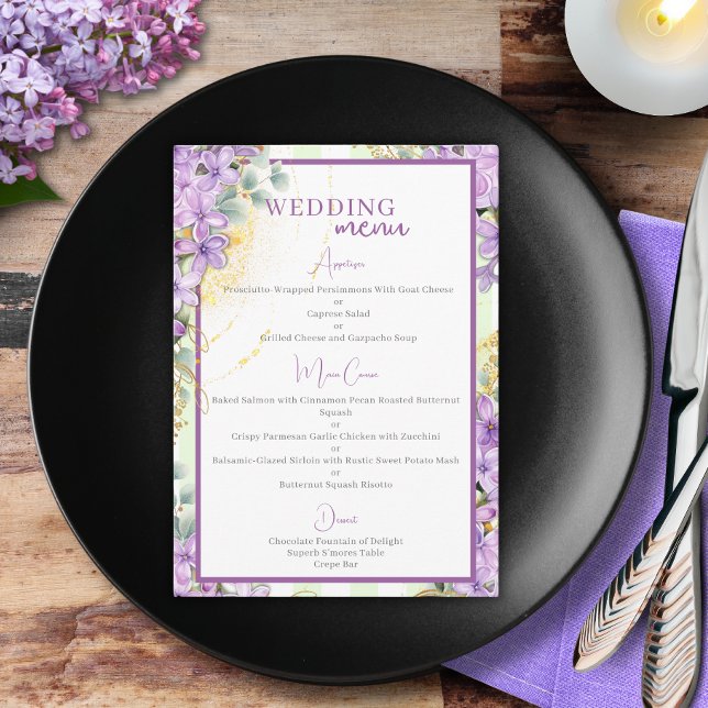 Menu de mariage au lilas violet (Créateur téléchargé)