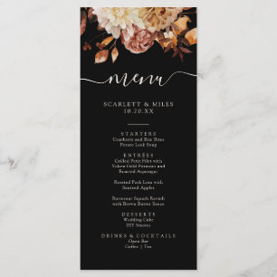 Menu de mariage automnal noir