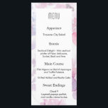 Menu de mariage avec des fleurs aquarelles délicat<br><div class="desc">Cette jolie carte de menu de mariage avec des fleurs aquarelles délicates sera parfaite pour être posée sur la table du dîner pour vos invités. Il suffit de la personnaliser et d'ajouter d'autres papeteries assorties de la collection Delicate Watercolor Bloom ici https://www.zazzle.com/collections/delicate_watercolor_flower-119031723612954942</div>