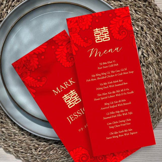 Menu de mariage bilingue vietnamien anglais (Créateur téléchargé)