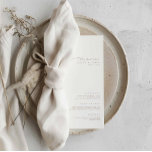 Menu de Mariage blanc minimaliste et élégant moder<br><div class="desc">Le design présente une police manuscrite et un design moderne minimaliste. Conçu pour coordonner avec pour la collection de Faire-part de mariage "Glam naturel". Pour modifier les détails, cliquez sur "Personnaliser". Pour déplacer le texte ou modifier la taille, la police ou la couleur, cliquez sur "Cliquez pour customiser plus loin"....</div>