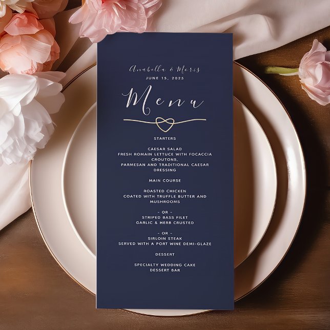 Menu de mariage bleu marine  (Créateur téléchargé)