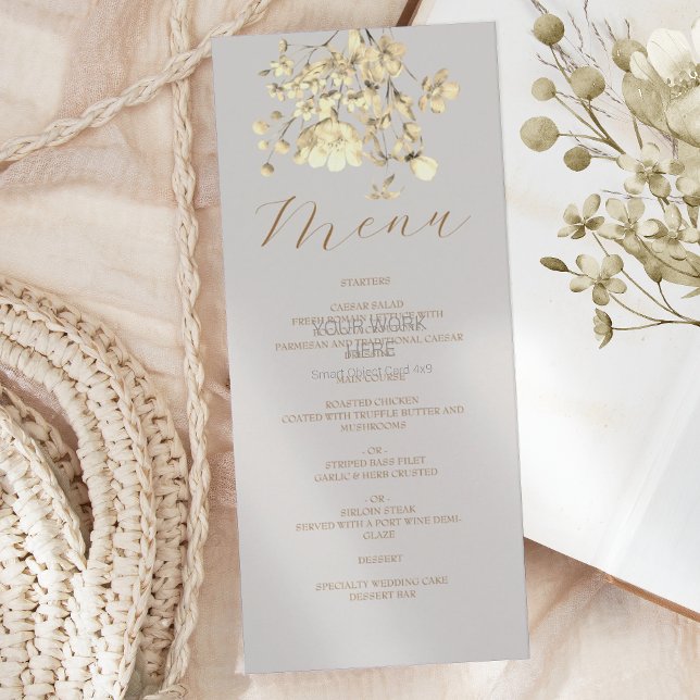 Menu de mariage bohème de fleurs sauvages d'automn (Créateur téléchargé)
