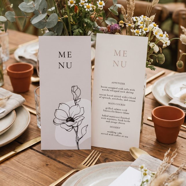 Menu de mariage bohème floral moderne (Créateur téléchargé)