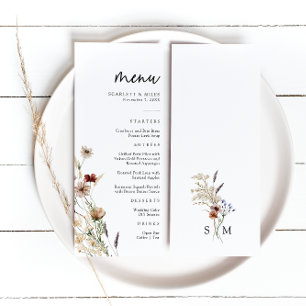 Menu de mariage boho