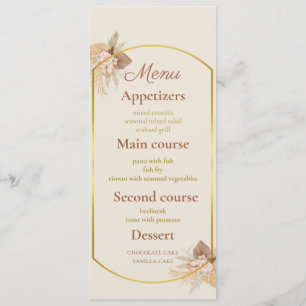 Menu de mariage botanique minimaliste - Moderne ru