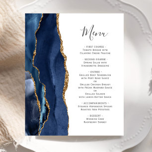 Menu de mariage Budget Agate Bleu Nuit Or