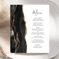 Menu de mariage Budget Black Gold Agate