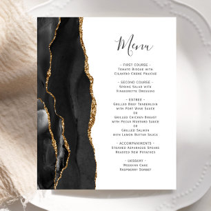 Menu de mariage Budget Black Gold Agate