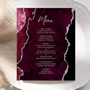 Menu de mariage Budget Bourgogne Agate Argent