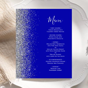 Menu de mariage Budget Royal Blue avec liseré pail