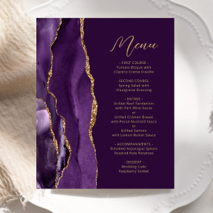Menu de mariage Budget Violet Agate Script Prune