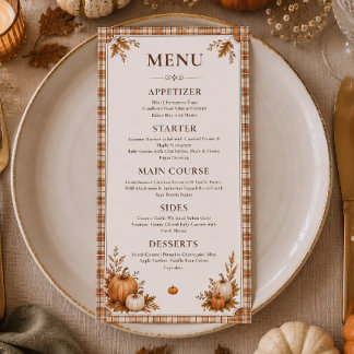 Menu de mariage champêtre de salle de mariage auto