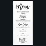 Menu de mariage chic écrit à la main<br><div class="desc">Menu simple et chic en noir et blanc. Visitez notre boutique en ligne pour voir plus de pièces de cette collection !</div>