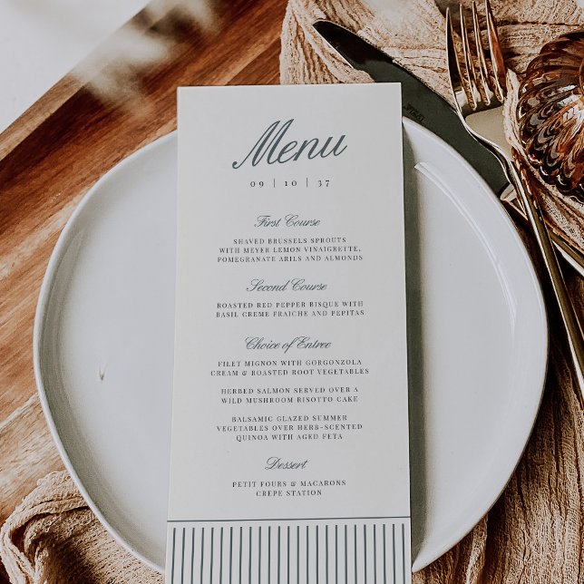 Menu de mariage classique à rayure fine de l'Épicé (Créateur téléchargé)